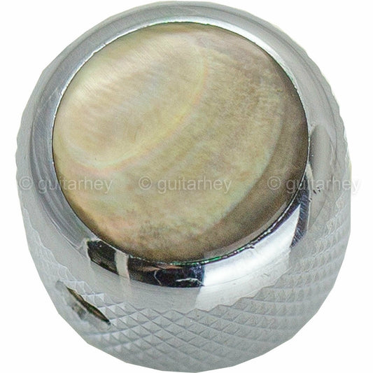 NEW (1) Q-Parts DOME Knob Single Chrome SMOKED QUARTZ Pearl SHELL
