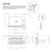Load image into Gallery viewer, NEW Gotoh 510T-SF2 Non-locking Tremolo Bridge Steel Saddles 37mm Block - CHROME