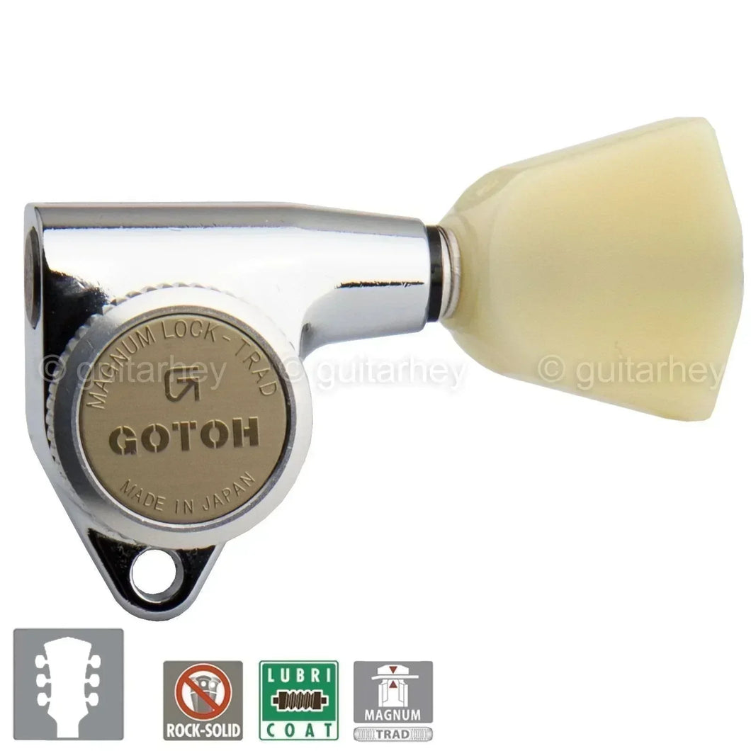 NEW Gotoh SG301-P4N MGT Magnum Locking TRAD Tuning Keys Keystone 3x3 - CHROME