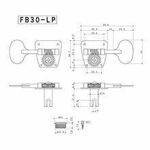 Load image into Gallery viewer, NEW Gotoh FB30LP 4 In-Line Bass Tuners Vintage Fender Style LOLLIPOP - GOLD