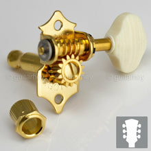 Load image into Gallery viewer, NEW Gotoh SE700-M6 OPEN-GEAR Tuning Keys L3+R3 w/ IVORY Buttons 3x3 - GOLD