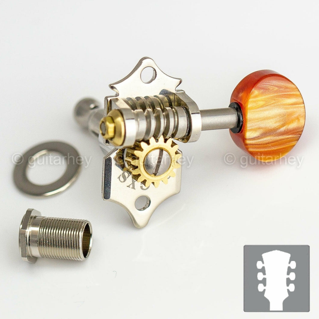NEW Gotoh SXN510V-P5R Electric/Acoustic Guitar Premium Tuners AMBER 3x3 - NICKEL