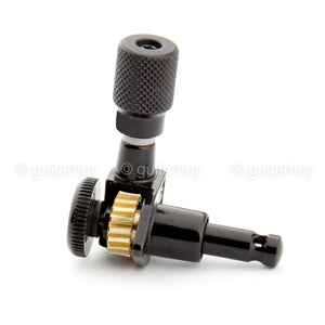 NEW Hipshot Grip-Locking Non-Staggered OPEN-GEAR 6 In Line Knurled Buttons BLACK