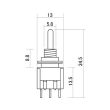 Carregar imagem no visualizador da galeria, NEW Black ON-OFF-ON 3-way DPDT Mini Toggle Switch for Guitar/Bass - Japan Made