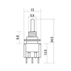 NEW Black ON-OFF-ON 3-way DPDT Mini Toggle Switch for Guitar/Bass - Japan Made