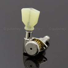 Carregar imagem no visualizador da galeria, NEW Hipshot Grip-Lock Open-Gear LOCKING Tuners w/ KEYSTONE Buttons 3x3 - NICKEL