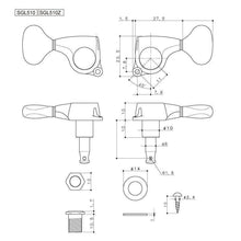 Carregar imagem no visualizador da galeria, NEW Gotoh SGL510Z-L5 MGT DELTA Locking Tuning Keys, 21:1 Ratio Set 3x3 - CHROME