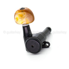 Carregar imagem no visualizador da galeria, NEW Hipshot Locking M6 Schaller Mini Style Keys AMBER Buttons Set 3x3 - BLACK