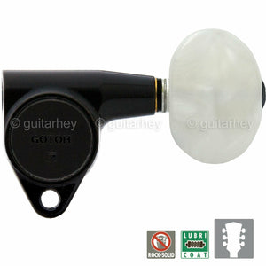 NEW Gotoh SG301-P1 Tuning Keys L3+R3 w/ Large PEARLOID Buttons Set 3x3 - BLACK
