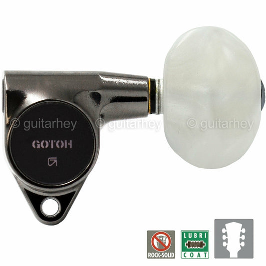 NEW Gotoh SG301-P1 Tuning Keys L3+R3 Large PEARLOID Buttons Set 3x3, COSMO BLACK