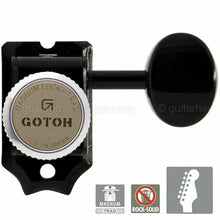 Load image into Gallery viewer, NEW Gotoh SD91-05M MGT Locking Tuners Set 6 in line STAGGERED w/ screws - BLACK