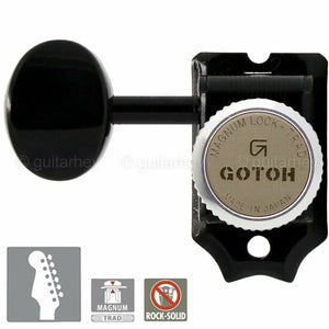 NEW Gotoh SD91-05M MGT Locking Tuners STAGGERED 6 in line LEFT-HANDED - BLACK