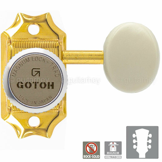 NEW Gotoh SD90-05MA MGT MAGNUM LOCKING TRAD Tuners L3+R3 w/ screws 3x3 - GOLD
