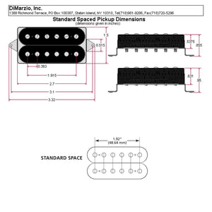 NEW DiMarzio DP101 Dual Sound Guitar Humbucker Standard Spaced - CREAM