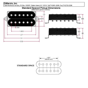 NEW DiMarzio DP219 D Activator Neck Guitar Humbucker Standard Spaced - BLACK