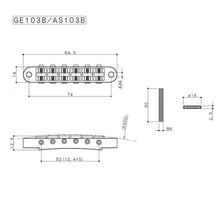 Load image into Gallery viewer, NEW Gotoh GE103B-BS Nashville Tune-o-matic Bridge w/ BRASS Saddles - GOLD