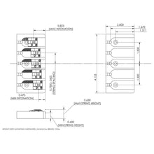 Load image into Gallery viewer, NEW Hipshot 5A500AB 5-String A Style Aluminum Bass Bridge .750&quot; Spacing - BLACK