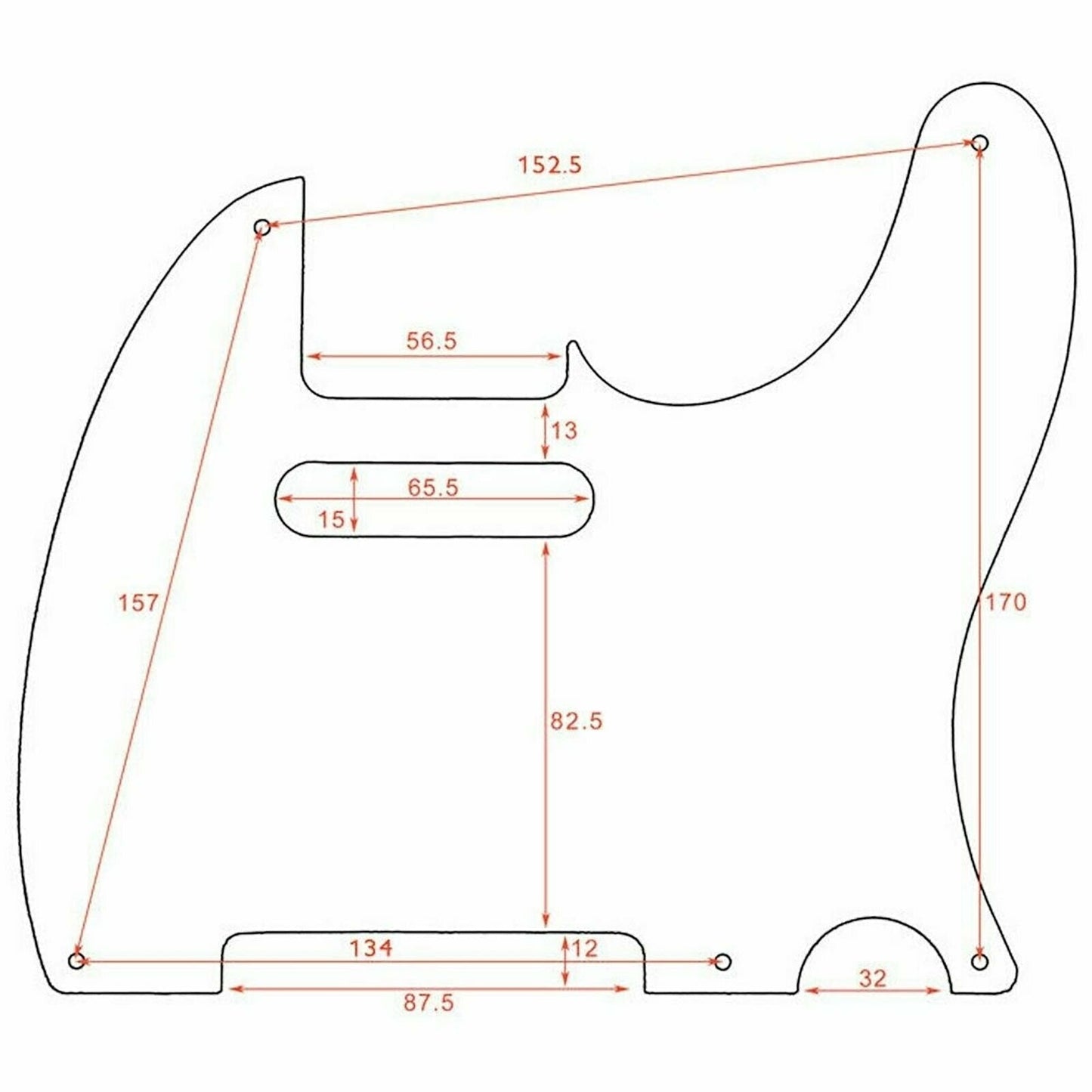 RELIC Non-Beveled 5-Hole 1-Ply Pickguard for Fender Telecaster Tele AGED BLACK