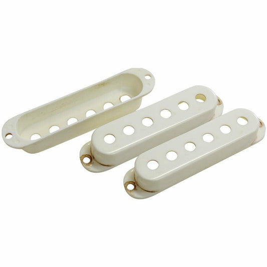 (3) MASTER Relic Pickup Covers 52mm to fit 1950s Fender Stratocaster AGED WHITE