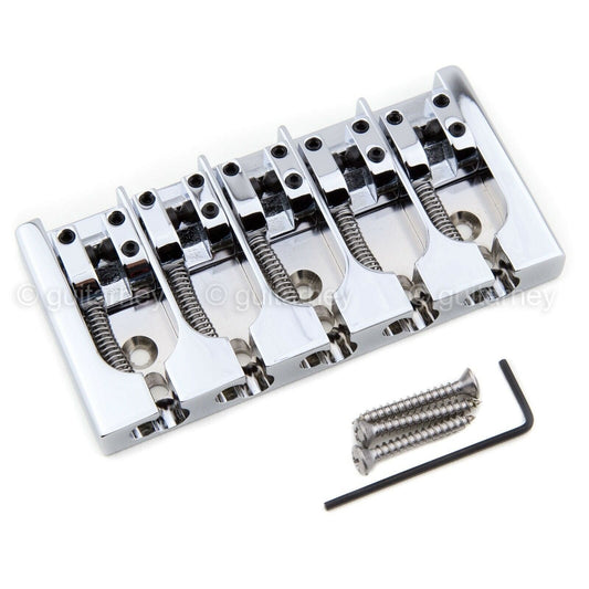 NEW Hipshot 5A500AC 5-String A Style Aluminum Bass Bridge .656" Spacing - CHROME