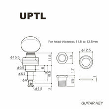 Load image into Gallery viewer, NEW Gotoh UPTL-UB7 Sealed Planetary Ukulele LONG Tuning Keys SET - SATIN CHROME