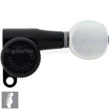 Load image into Gallery viewer, Hipshot 6-in-Line Schaller Mini M6 Style OVAL PEARLOID Buttons STAGGERED - BLACK