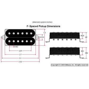 NEW DiMarzio DP191 Air Classic Bridge Guitar Humbucker F-Spaced - BLACK