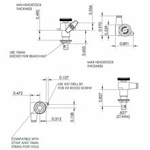 Load image into Gallery viewer, NEW Hipshot 6-in-Line LOCKING Tuners TREBLE Non-Staggered Half Moon Pearl NICKEL