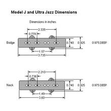 Carregar imagem no visualizador da galeria, NEW DiMarzio DP123 Model J Pair Original Fender Jazz Bass Bridge &amp; Neck - BLACK