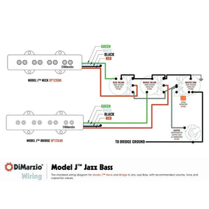 NEW DiMarzio DP123 Model J Pair Original Fender Jazz Bass Bridge & Neck - CREAM