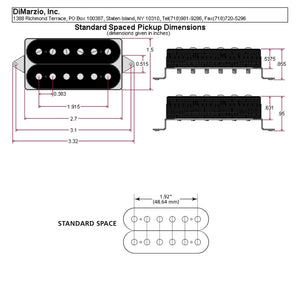 NEW DiMarzio DP259 Titan Bridge Guitar Humbucker Standard Spaced - BLACK
