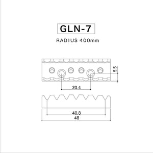 NEW Gotoh GLN-7 Locking Nut 7-String - Top Mount Type - 48mm Width - COSMO BLACK