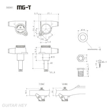 Load image into Gallery viewer, NEW Gotoh SG381 MGT 6 In-Line Set Locking PEARLOID Buttons LEFT-HANDED - BLACK