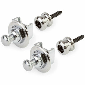 NEW Grover Quick-Release Strap Locks Straplocks For Guitar/ Bass - Pair - CHROME