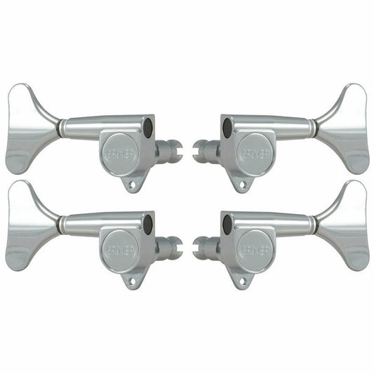 NEW Grover 144C Mini Bass Guitar Tuners, L2+R2 Set Gear ratio 20:1 - 2x2, CHROME