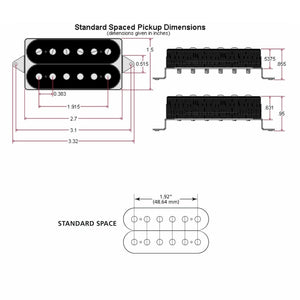 NEW DiMarzio DP104 Super 2 Humbucker Guitar Bridge Standard Spaced - BLACK