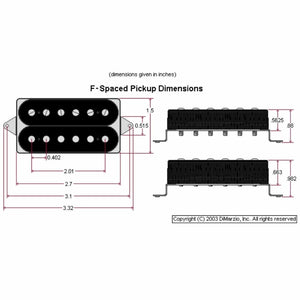 NEW DiMarzio DP223 PAF® 36th Anniversary Bridge Guitar Humbucker F-Spaced, BLACK