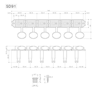 NEW Gotoh SD91-M6 6-In-Line Vintage Style Tuners for Fender Strat Tele - NICKEL