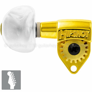 NEW Hipshot Classic 6 in line Non-Staggered Tuners Pearl Moon LEFT HANDED - GOLD