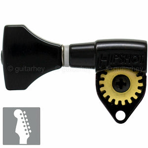 NEW Hipshot Classic Open-Gear 6 in line Non-Staggered Tuners LEFT HANDED - BLACK