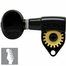 Load image into Gallery viewer, NEW Hipshot Classic 6 in line Non-Staggered Tuners OVAL Button LEFT HANDED BLACK