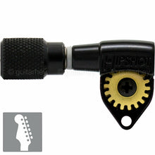 Load image into Gallery viewer, NEW Hipshot Classic 6 in line Non-Staggered Tuners KNURLED, LEFT HANDED - BLACK