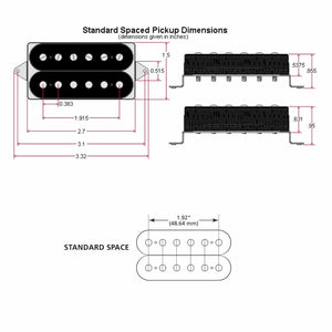 NEW DiMarzio DP256 Illuminator Neck Guitar Humbucker Standard Spaced - BLACK