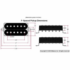 NEW DiMarzio DP220 D Activator Bridge Guitar Humbucker F-Spaced - BLACK