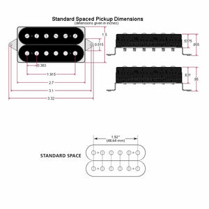 NEW DiMarzio DP257 Illuminator Bridge Guitar Humbucker Standard Spaced - BLACK
