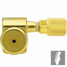 Load image into Gallery viewer, NEW Hipshot STAGGERED Tuners Kit Fender® Directrofit™ LOCKING Knurled - GOLD