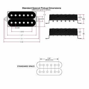 Captador DiMarzio DP159 Evolution® Humbucker Ponte Espaçamento Standard - PRETO