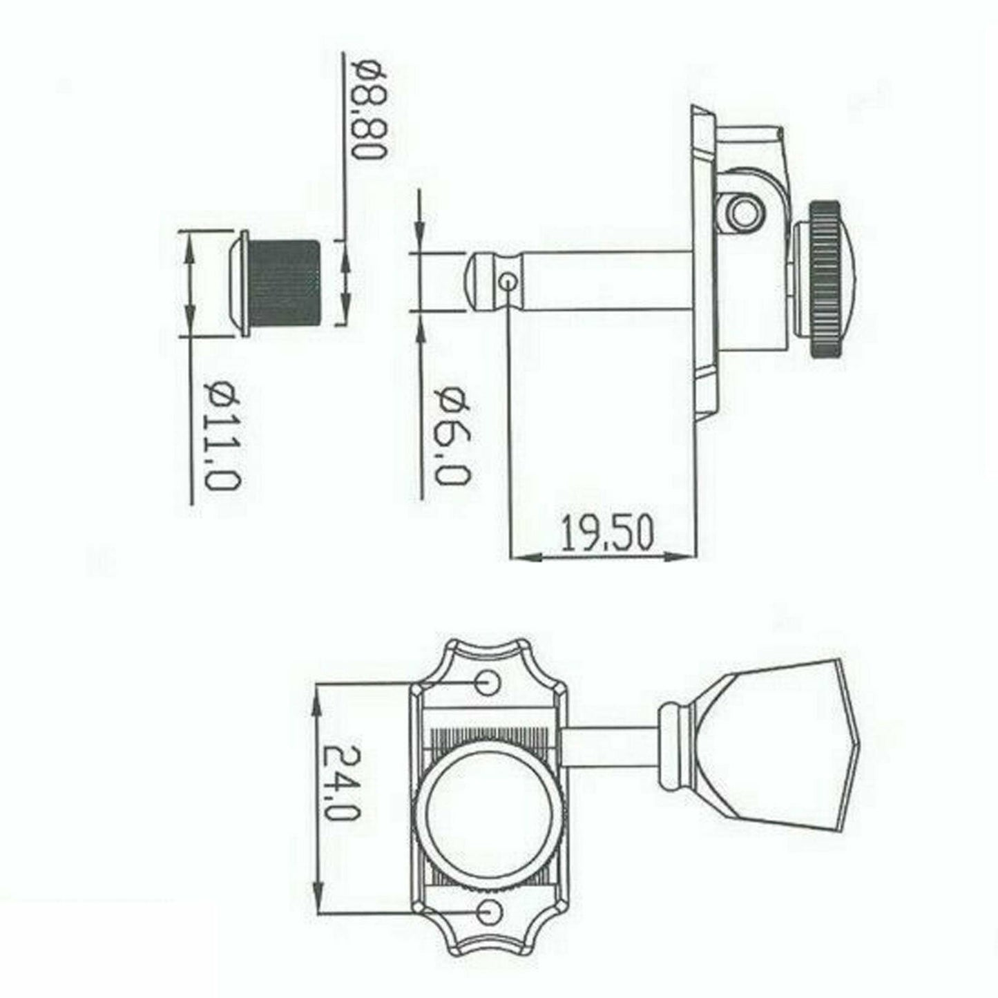 NEW Grover 533NK Vintage Locking SD90 3x3 Style, Keystone Buttons - NICKEL