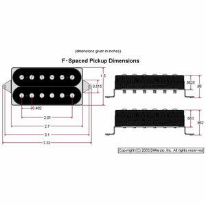 NEW DiMarzio DP152 Super 3 Bridge Humbucker F-Spaced - BLACK