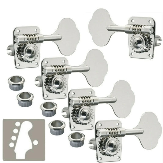 NEW Gotoh GB10 Bass Tuners 5-String Set L4+R1 Keys 1:20 gear ratio, 4x1 - NICKEL